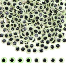 TOAOB 300pcs Glow in The Dark Wiggle Googly Eyes Self Adhesive 10mm, Green