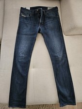 DIESEL Herren Jeans THAVAR Hose W32 L32 Slim-Skinny Blau Denim