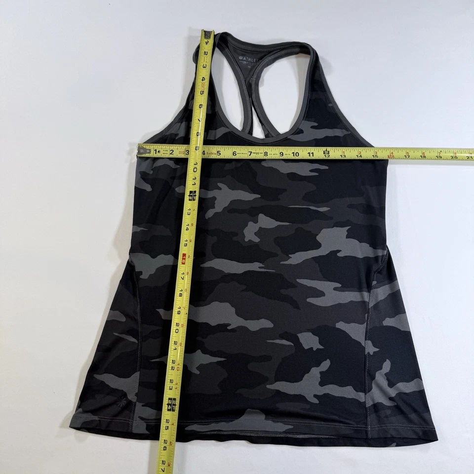 Regata feminina Athleta Racerback treino estampa camuflada cinza preta tamanho M - Imagem 4 de 4
