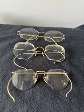 THREE (3) PAIR ANTIQUE EYEGLASSES - GOLD WIRE, EXQUISITE - GOLD FILLED ETC