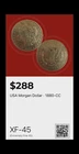 1880 CC MORGAN SILVER DOLLAR VF DETAILS KEY DATE