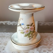 Vintage East Wind San Francisco Bird Floral Porcelain Toothbrush Holder