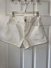 Uniqlo Womens Cotton White Denim Shorts Waist...
