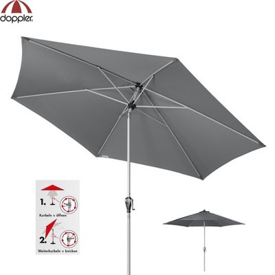Doppler Kurbelschirm Active auto tilt 320cm Knicker Mast 35/38mm PES anthrazit