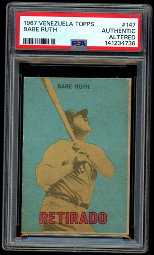 1967 Venezuela Topps 147 Babe Ruth - PSA Authentic