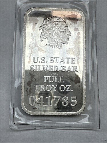 1 oz .999 Fine Silver North Carolina US State Art Bar 041785 Proof Like