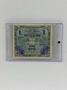 1944 GERMANY 1 EINE MARK ALLIED MILITARY CURRENCY AMERICAN OCCUPIED ZONE WWII –
