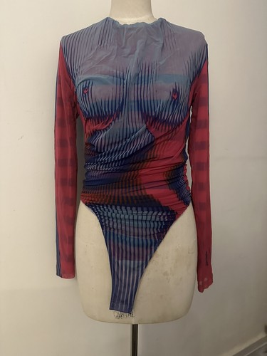 Jean Paul Gaultier Y/ Project Collaboration Long Sleeve Body Suit Size 38 UK10