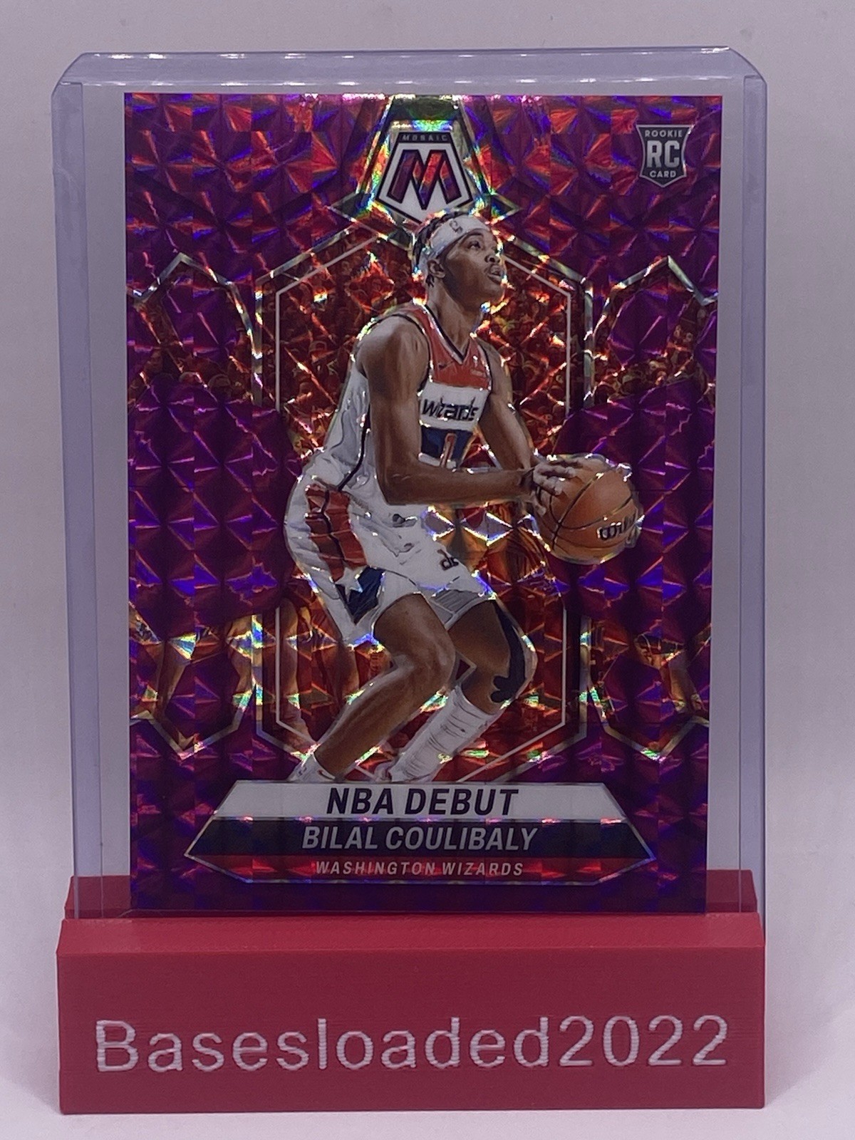 Bilal Coulibaly 2023-24 Panini Mosaic Rookie NBA Debut Purple Wizards RC #'d /99