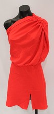 Amanda Uprichard Dupree One Shoulder Draped Mini Blouson Party Dress MP7 Red XS
