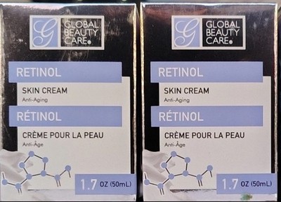 2 Pack Global Beauty Care Retinol Skin Cream Anti-Aging Moisturizer 1.7oz Each