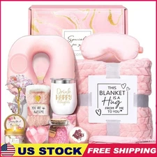 Luxury Self Care Spa Gift Box Women W/ Relaxation Essentials & Travel Pillow New