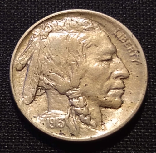 1913 d buffalo nickel bu luster original toning type 1 denver indian type coin