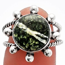 Natural Chrysotile 925 Sterling Silver Ring s.7 Jewelry R-1268