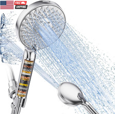 Filtered Shower Head with Handheld High Pressure 9 Spray Mode Showerhead Detacha