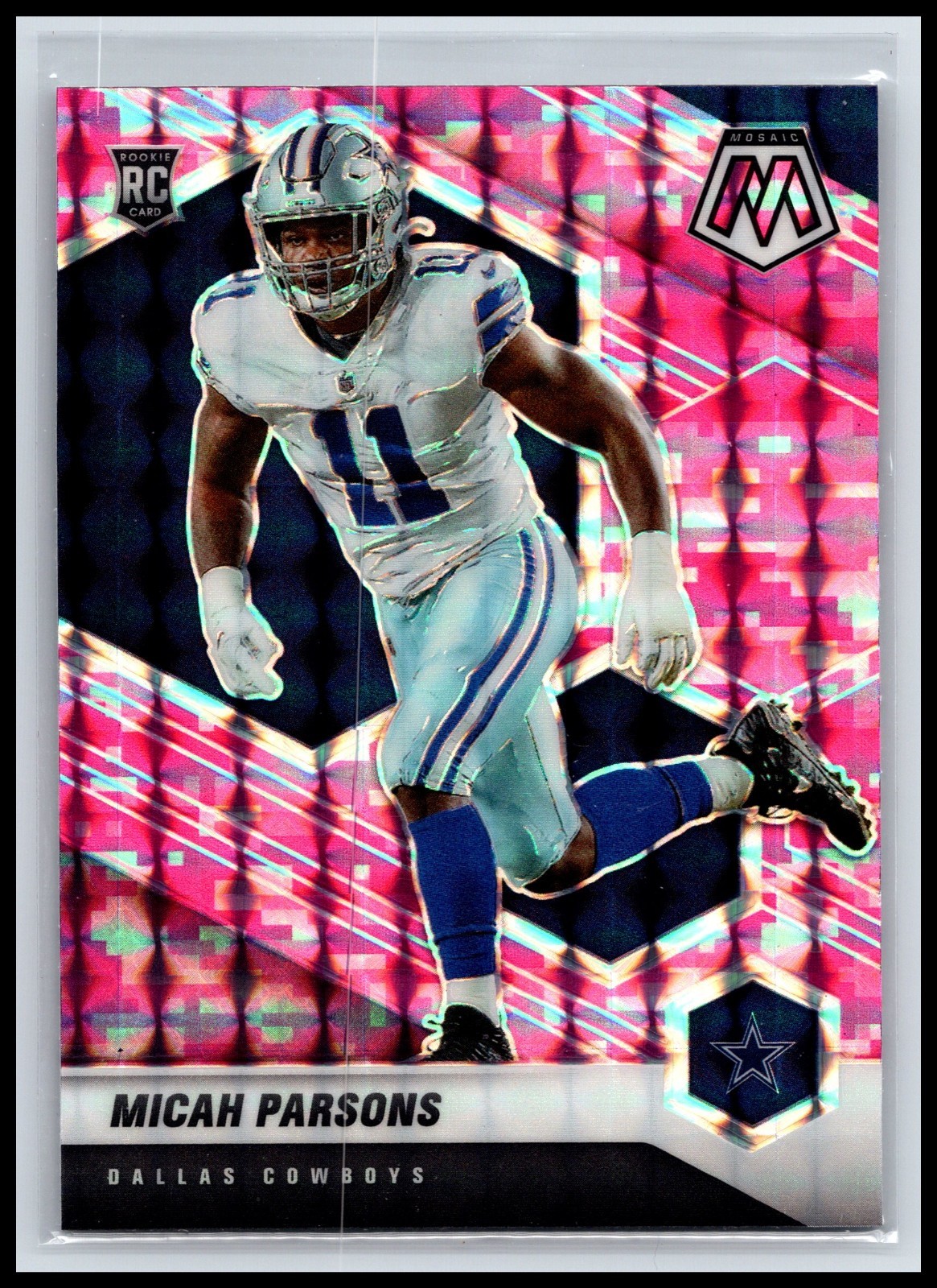 2021 Panini Mosaic Micah Parsons RC #362 Camo Pink Prizm Rookie Cowboys