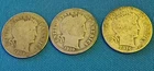 Barber Head Silver Dimes Lot of 3- 1909,1910 and 1916 Dates 90%SILVER