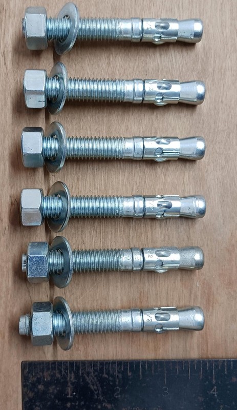 Lot of 6 Concrete Anchors 1/2" x 3.75"