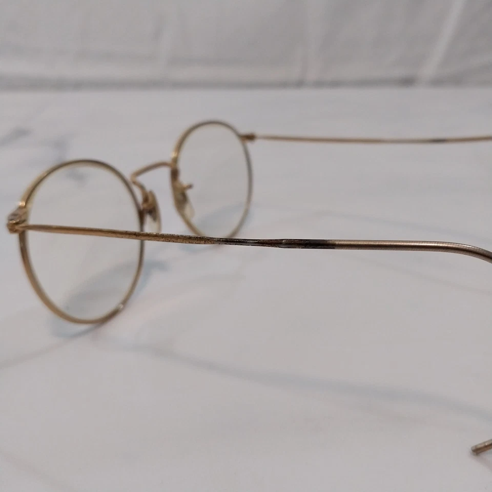 Gafas antiguas hechas a mano con borde de oro de 14kt Foto 3 de 4