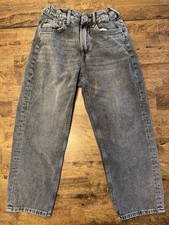 H M Girls Gray Wash Loose Fit Adjustable Waist Jeans Size US 8