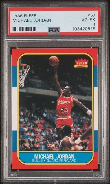 Beautiful copy - 1986 FLEER #57 MICHAEL JORDAN PSA 4 view 1