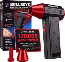 BULLSEYE Blaster 130000 RPM Electric Air Duster, Rechargeable Cordless Compresse