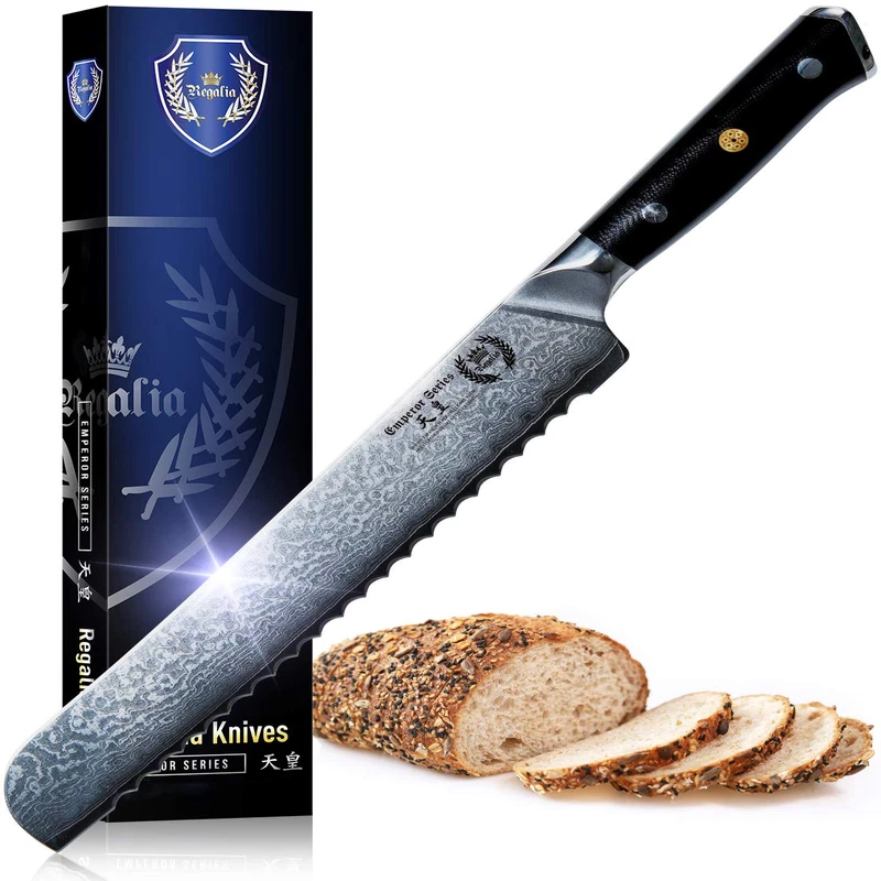 Regalia Bread Knife 10 Inch Professional Serrated Japanese Aus-10 67-Layer
Opens in a new window or