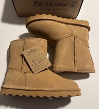 Bearpaw Suede Wool Boots Girls 4 Youth Tan Elle