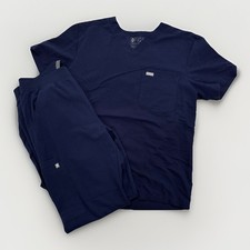 Figs Scrub Set Mens Size Large Navy Blue Medical Technical Collection