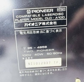 Pioneer LaserDisc Player CLD-A100 Laser 
