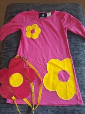 Vintage Michael Simon Girls Size 4 Flower Dress  Bag Set Kidcore Y2K