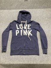 Pink Hoodie Women s Size XS Blue Long Sleeve Full Zip