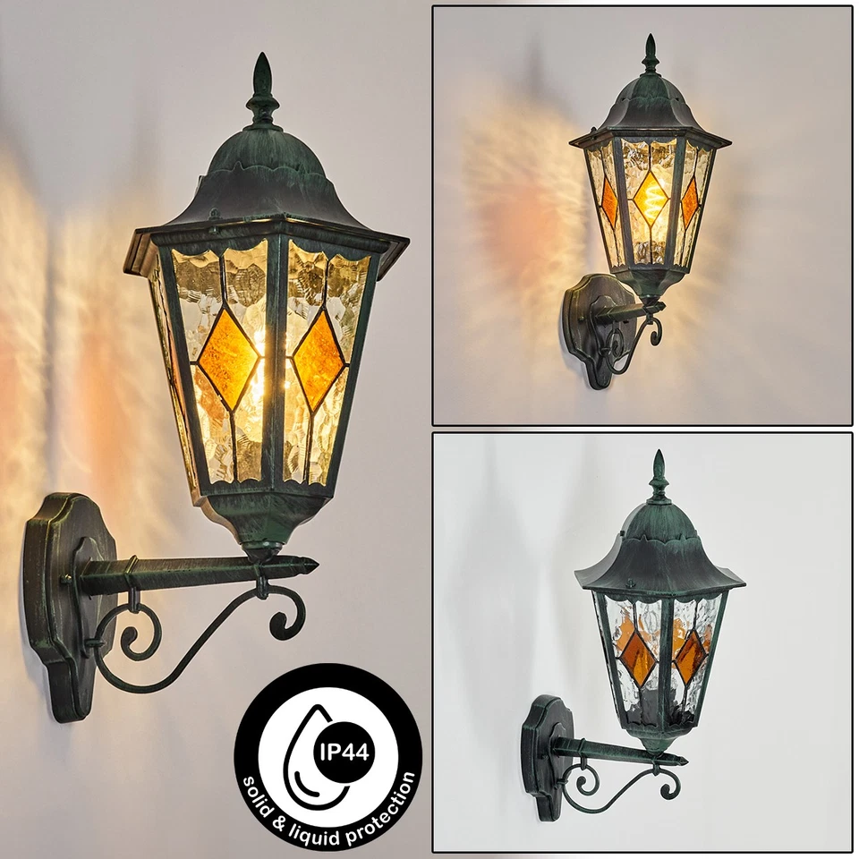 HOFSTEIN Viano Außenwandlampe Außenleuchte Metall/Glas Schwarz/Grün/Klar/Orange - Bild 2 von 4