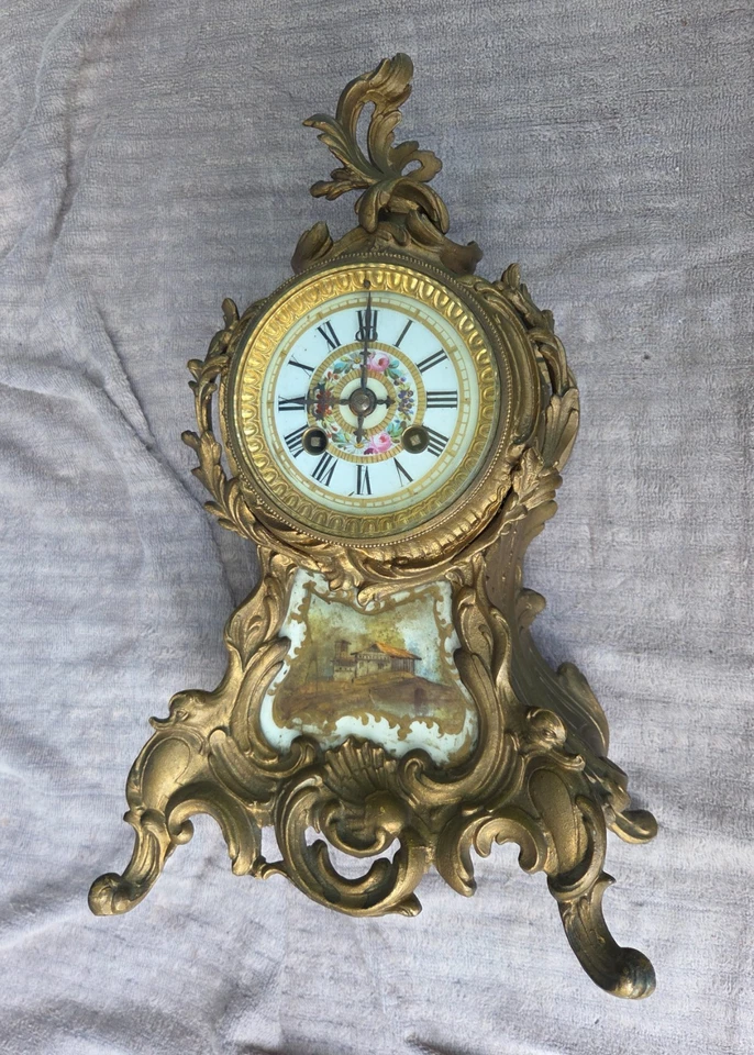 古董 Vincenti & Cie 洛可风格 Ormolu 法国时钟 CJCC 进口 — 第 4/4 张图片
