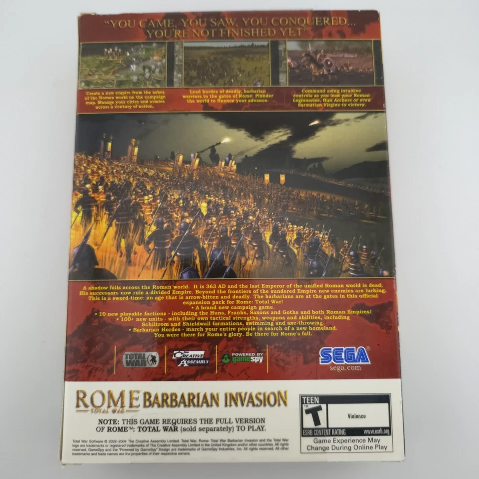 Rome: Total War - Barbarian Invasion, 2004, Small Box, New & Sealed - Image 3 of 4