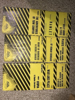 Cliffs Notes Study Guide Lot - Twain, Shakespeare, Melville, Plato