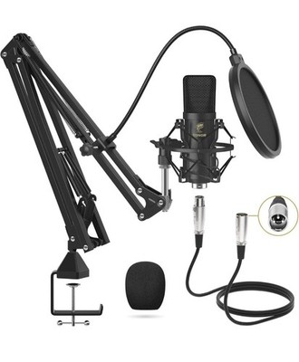 TONOR XLR Condenser Microphone Prof Cardioid Studio Mic Kit w/T20 Boom Arm NEW