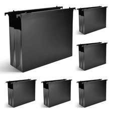 6 Packs Extra Capacity Plastic Hanging File Folders, 4" Expanding Hanging Acc...