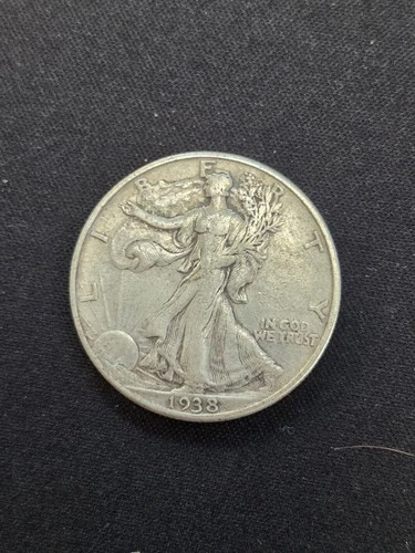 1938 D Walking Liberty Silver Half Dollar - VF - Rare Mintage