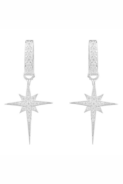 Latelita North Star Burst Kleine Tropfen OhrhäNger Silber 925 Sterlingsilber CZ-image