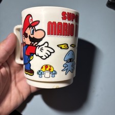 VTG 1989 Super Mario Bros 10 oz Plastic Mug C...
