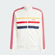 adidas Originals First Track Top in White and Red Size M