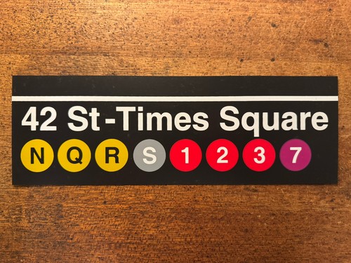 New York City Transit MTA Subway Sign Ruler 42nd Street/Times Square