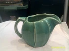 Vtg. McCoy Green Handled Water Pitcher-6.25" high