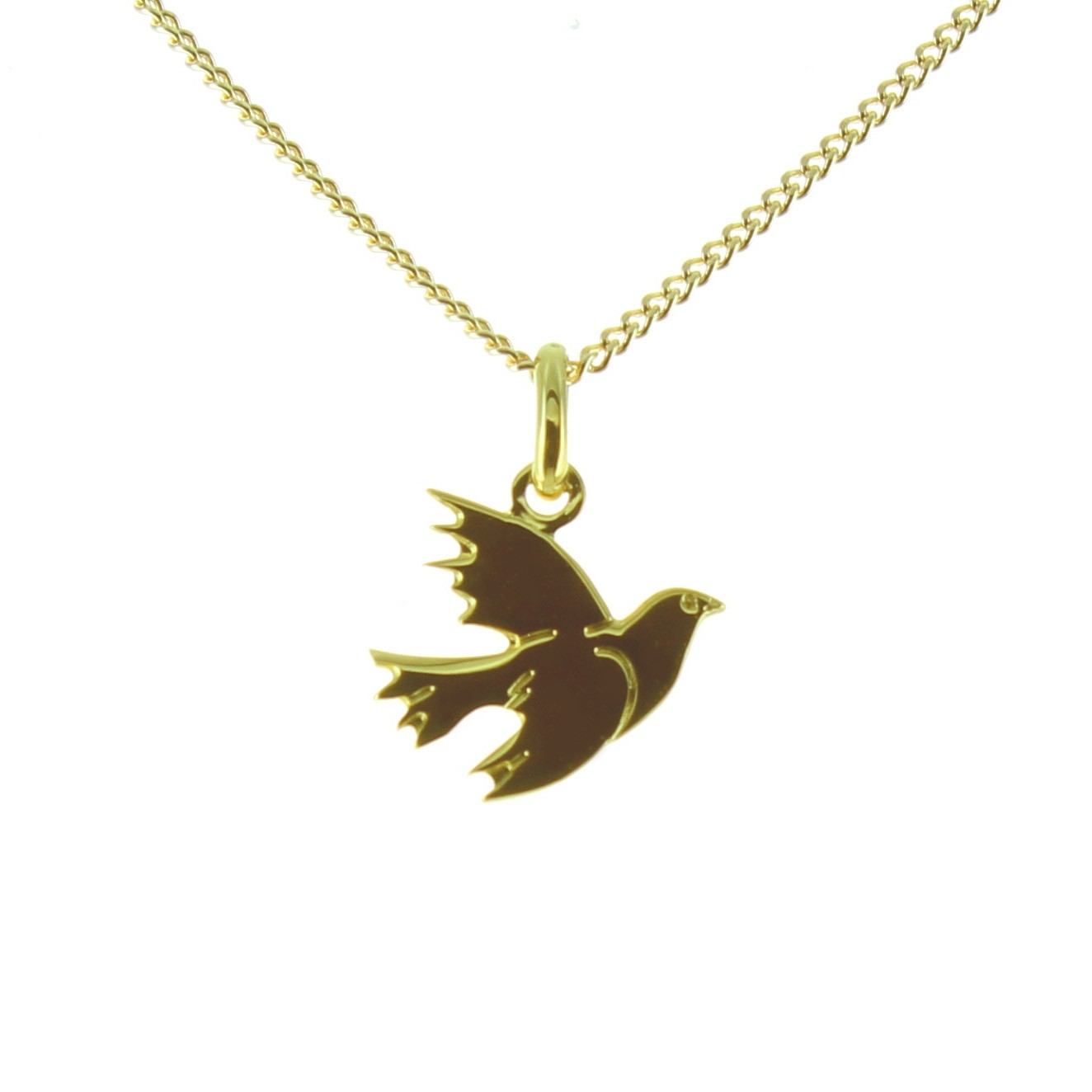 Parure plaqué or avec chaîne et colombe de la paix 12mm, le bijou discret pour le bureau