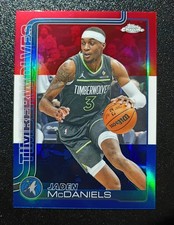 2025-26 TOPPS CHROME BASKETBALL JADEN MCDANIELS RED WHITE BLUE REFRACTOR 176