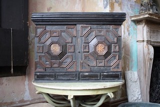 17th c style inlaid baroque dutch specimen cabinet cupboard box folk art antique