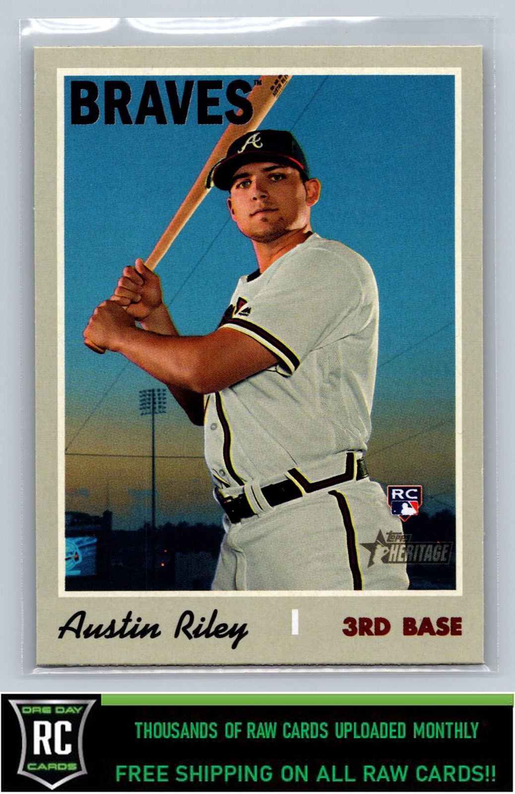2019 Topps Heritage Austin Riley #614 Rookie Atlanta Braves