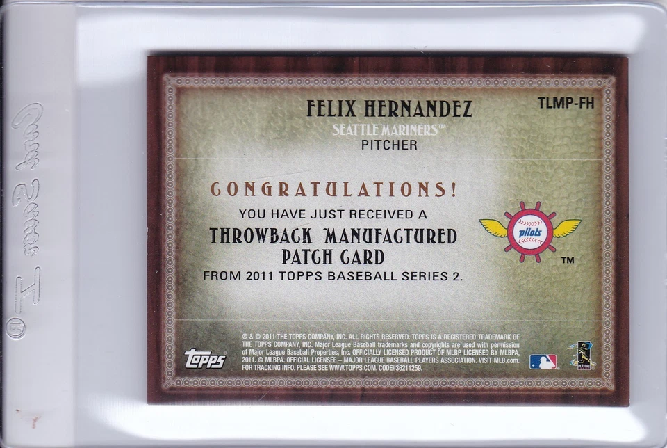 DA: 2011 Topps Throwback BB Card #TLMP-FH Felix Hernandez Seattle Pilots - NM-Mt - Image 2 of 2