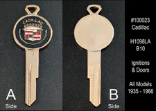 Vintage NOS Cadillac Gold Plated Key Blank H1098LA B10 All Models 1935 - 1966